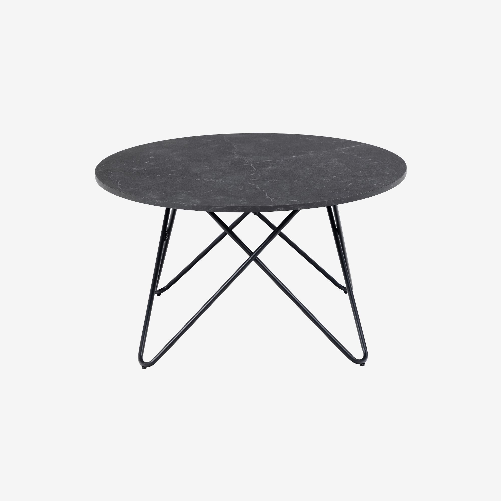 GLODA | שולחן סלון עגול ממלמין ומתכת, קוטר 80 ס"מ