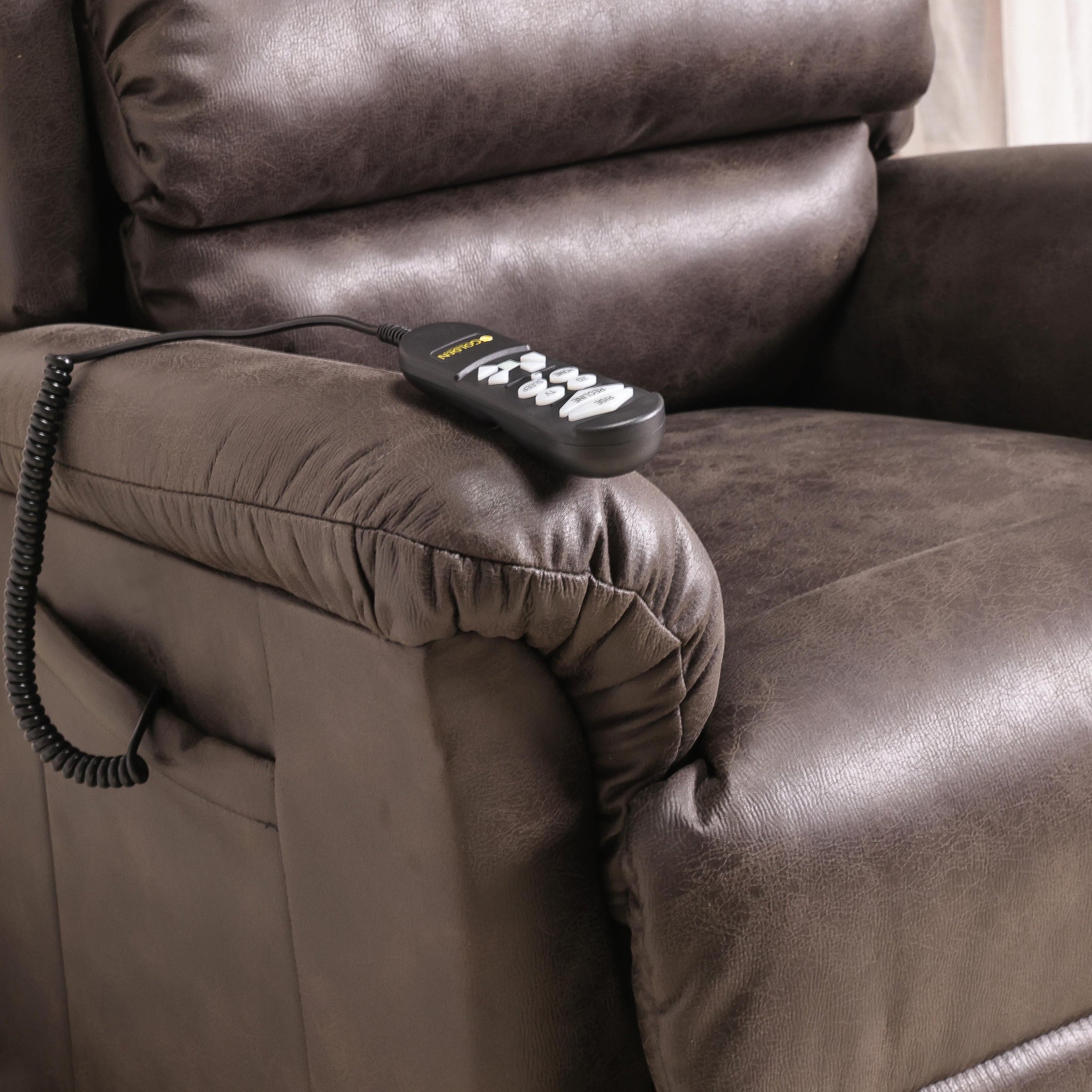 ZOSAKE | כורסת טלוויזיה חשמלית מרופדת בבד דמוי עור - KUALA