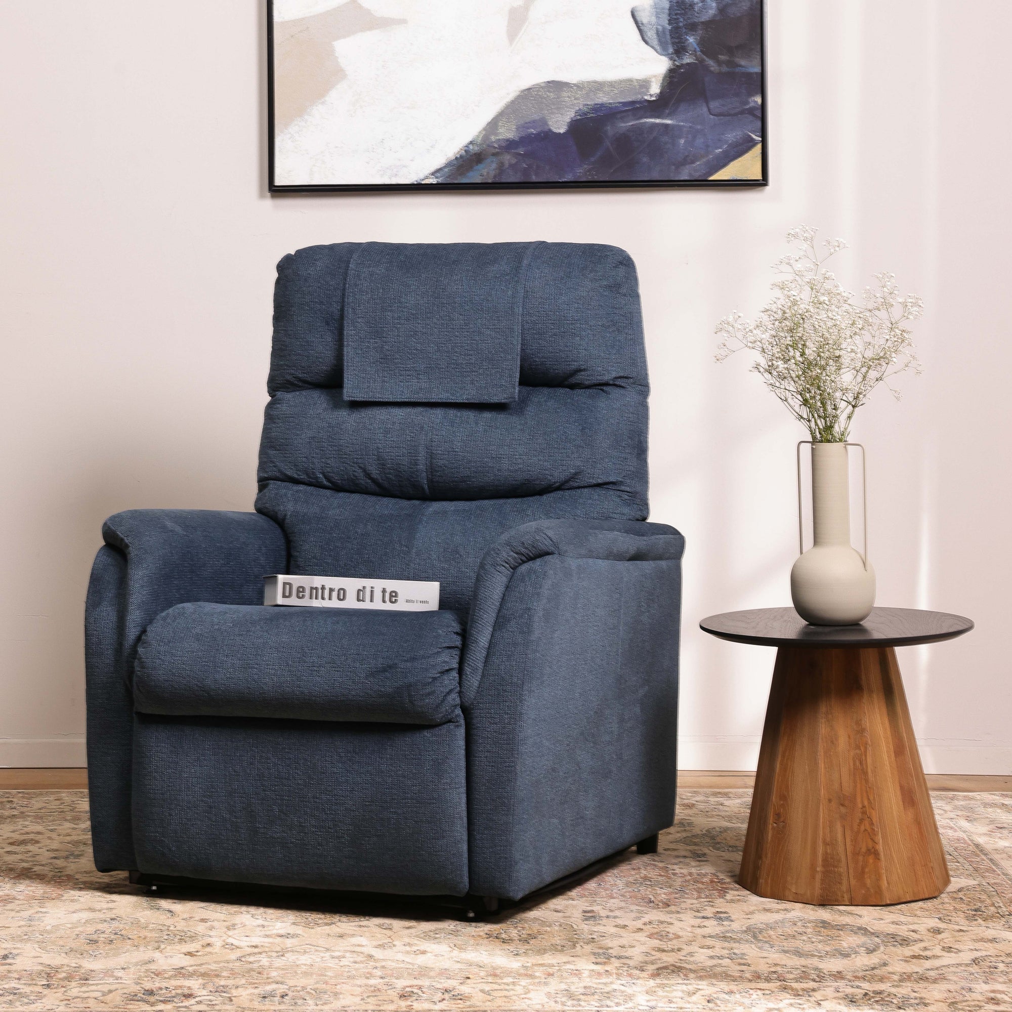 RUROZA | כורסת טלוויזיה חשמלית מרופדת בבד אריג