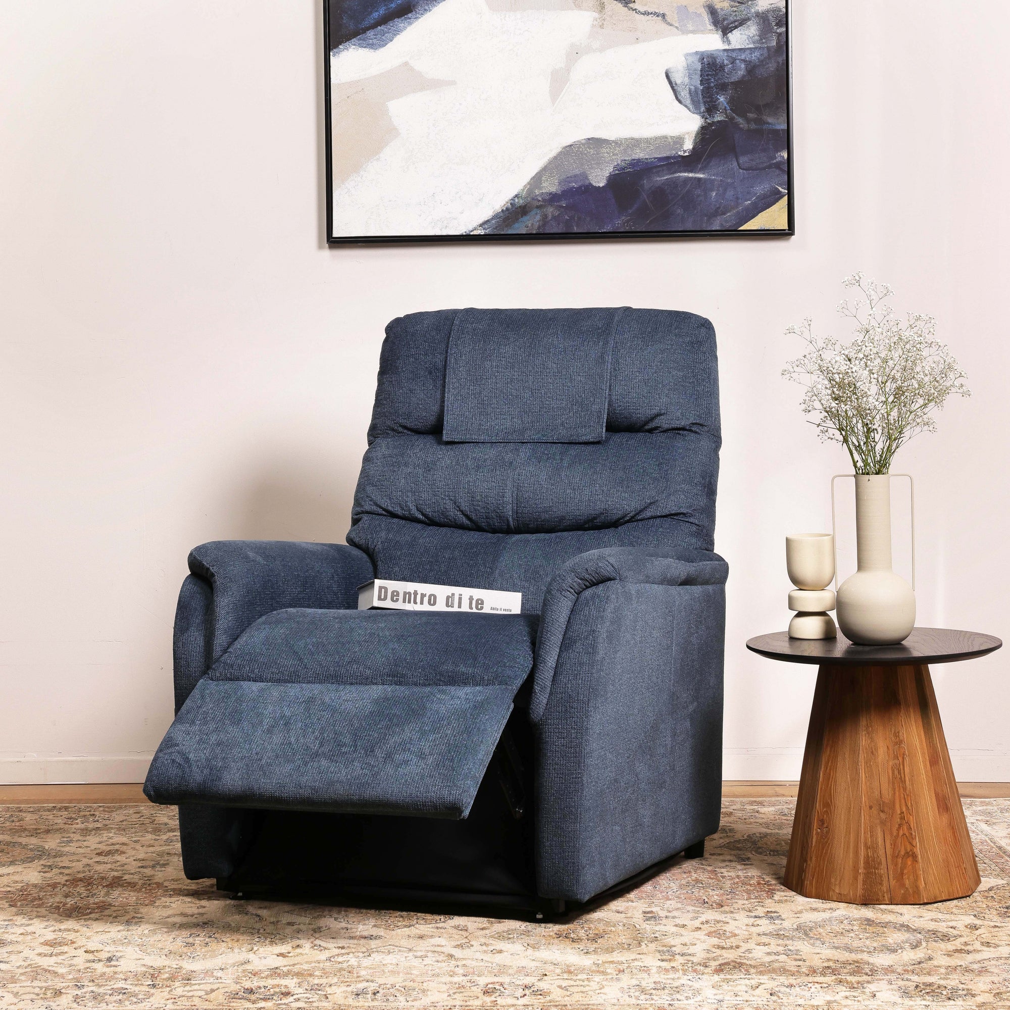 RUROZA | כורסת טלוויזיה חשמלית מרופדת בבד אריג