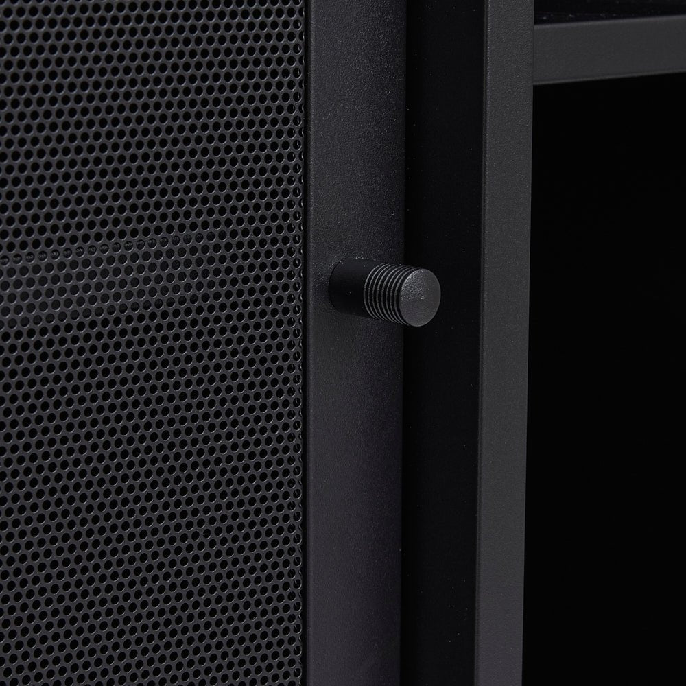 BUNITA | מזנון מודרני ממתכת, עם 2 מדפים פתוחים ו-2 דלתות סלייד - KUALA