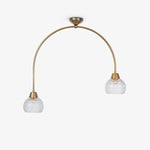 ZALO | מנורת תקרה כפולה מזכוכית ופליז