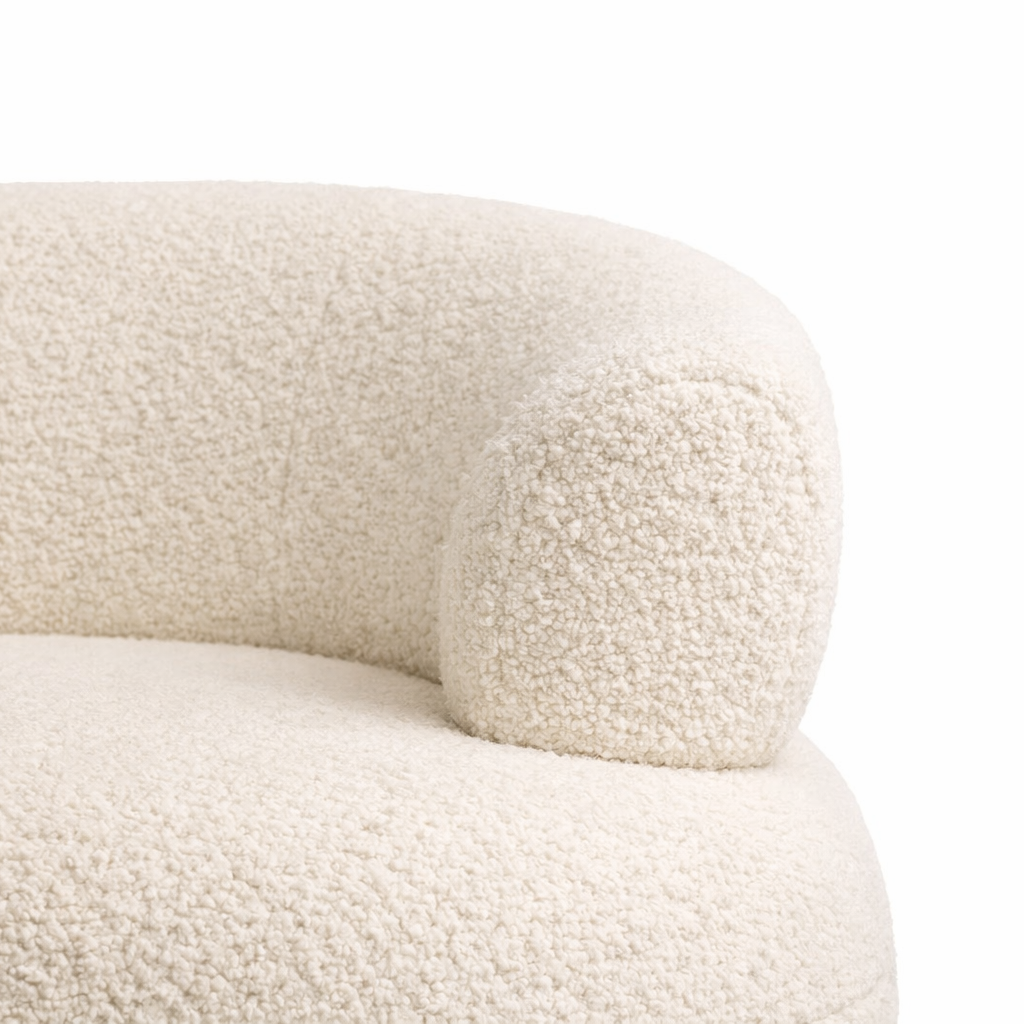 STIGO | כורסא מעוגלת מרופדת בבד אריג - KUALA