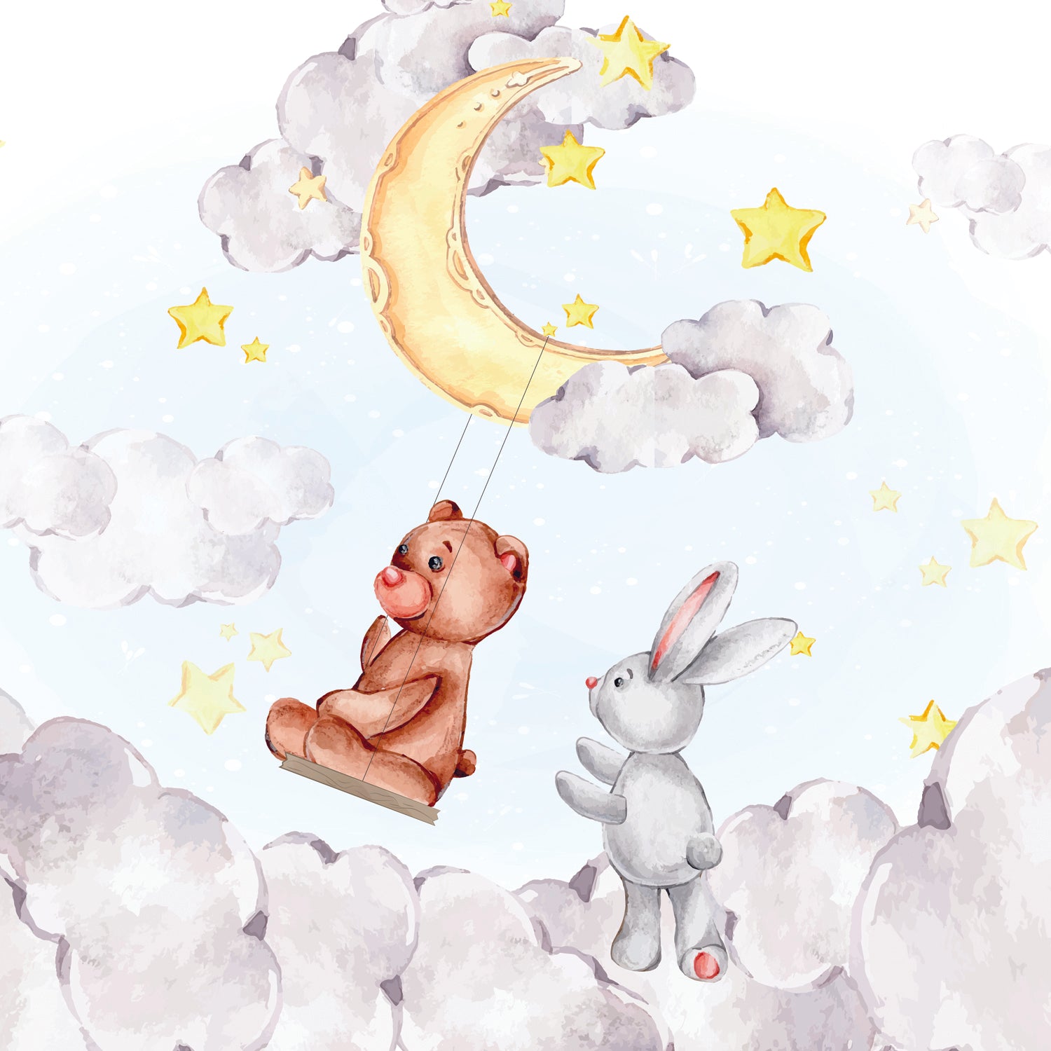 HAMIG | טפט ירח וכוכבים בשילוב בובות