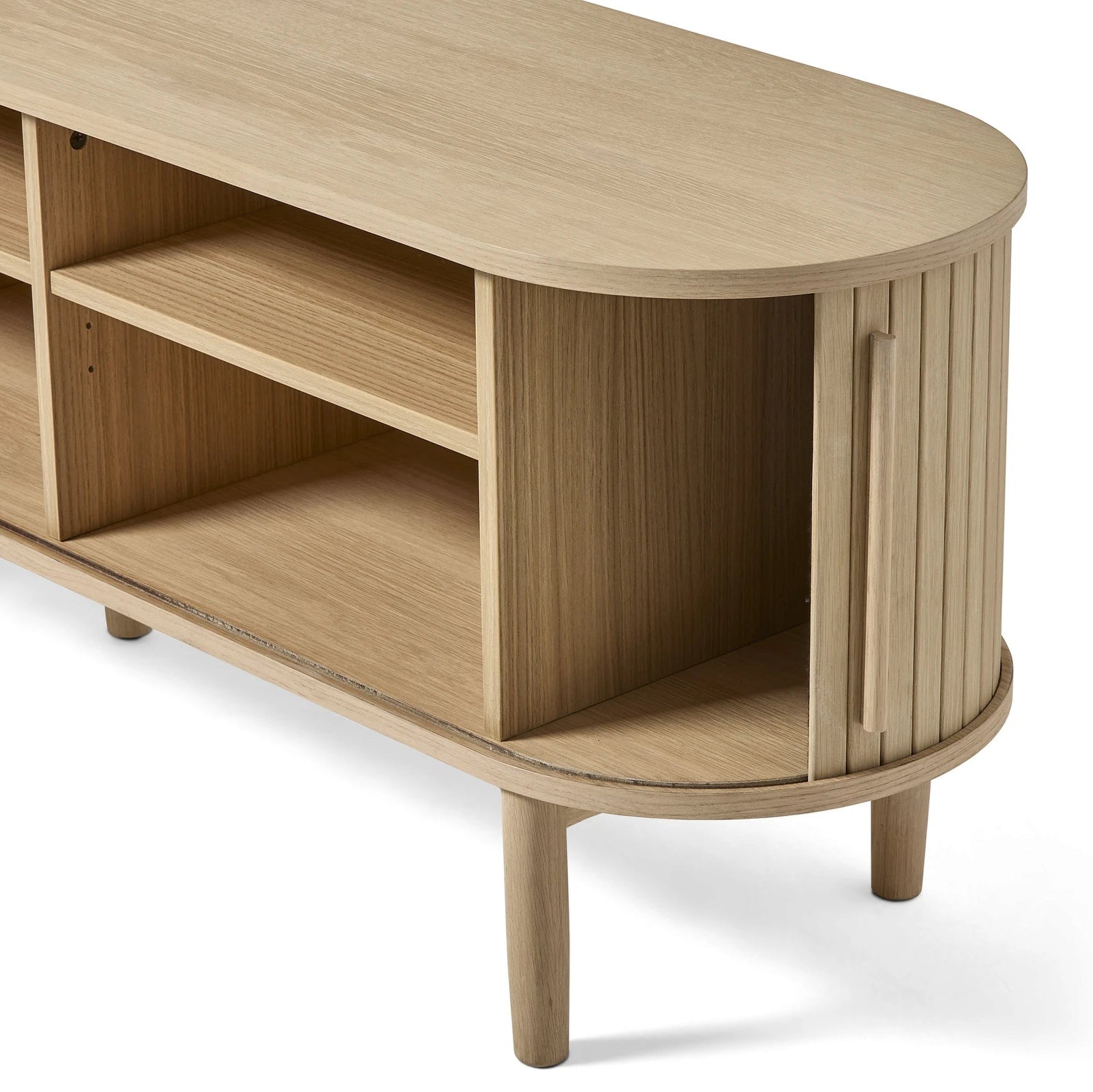 VURO | מזנון נורדי אובלי מעץ עם 2 דלתות סלייד - KUALA