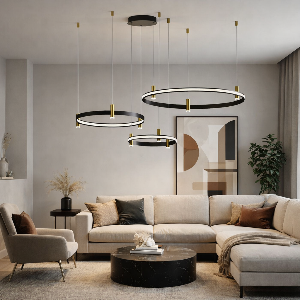 QENO | מנורת תליה עם טבעות בגדלים שונים - KUALA