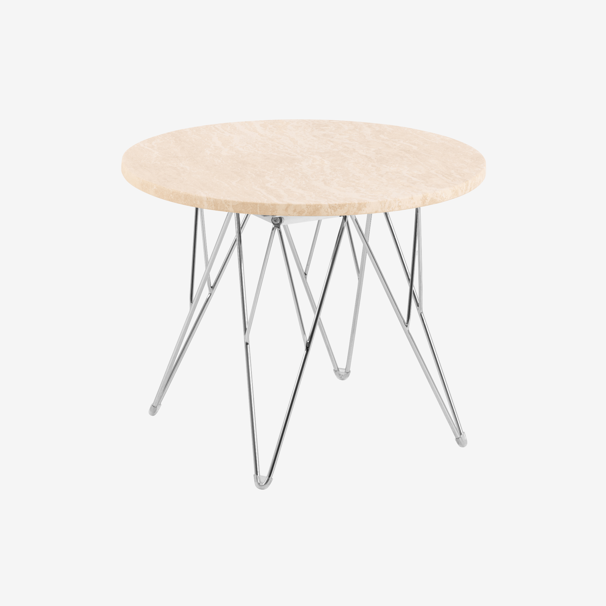 BLOMA | שולחן צד עגול משיש ומתכת, קוטר 55 ס"מ