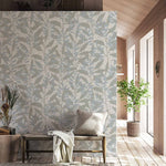 JOFEM | טפט עלים עדינים אפור-תכלת