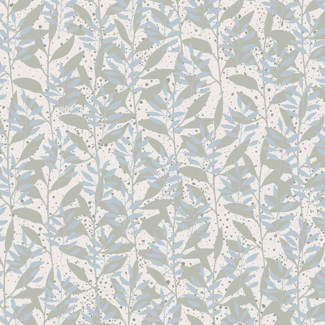 JOFEM | טפט עלים עדינים אפור-תכלת