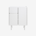 NOYU | שידת אחסון מעץ ומתכת, עם מדפים סגורים