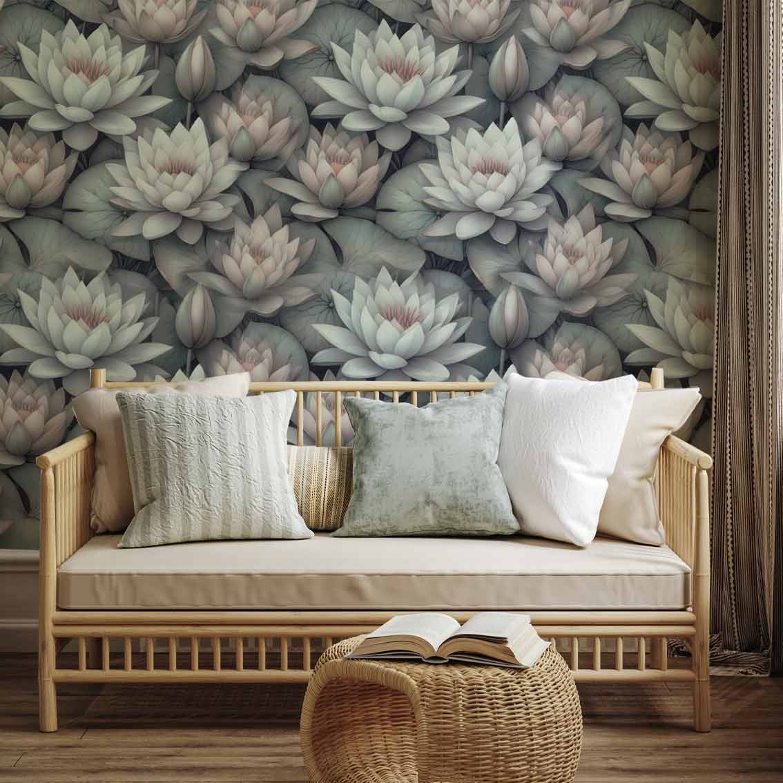 LIVEP | טפט פרחי לוטוס עדינים