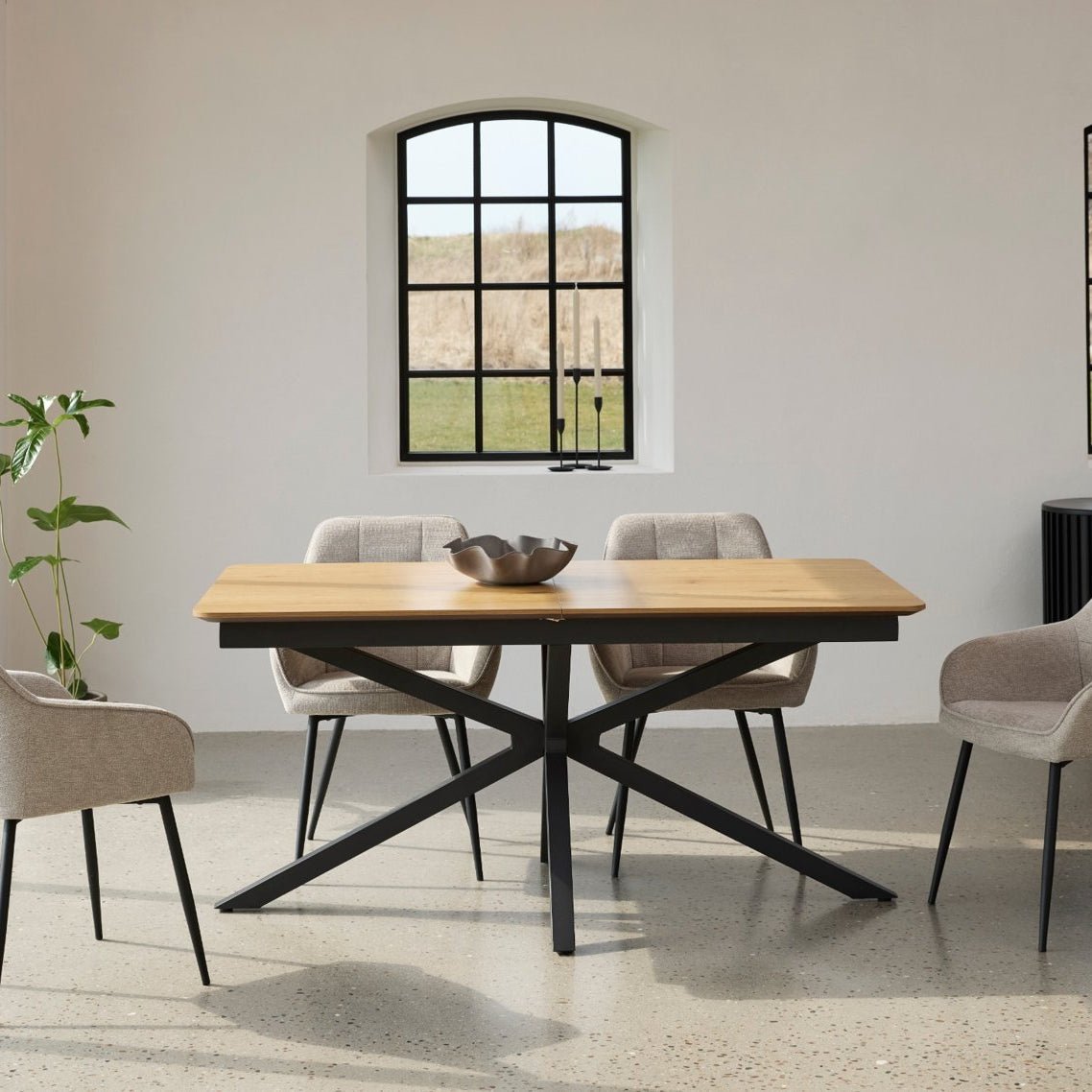 YASI | שולחן אוכל מלבני 160/90 ס"מ, נפתח ל-200 ס"מ עד 8 סועדים