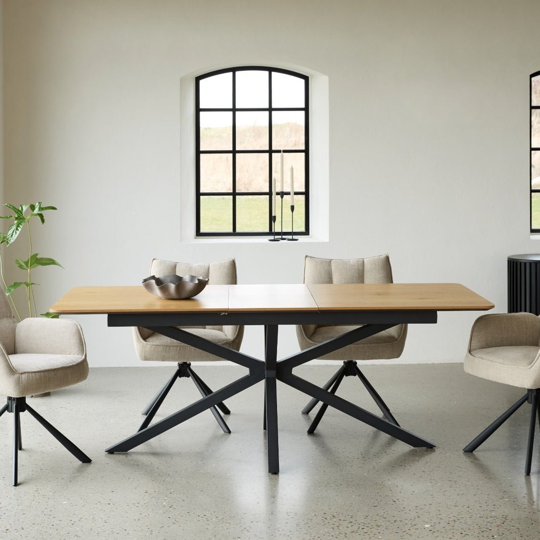 YASI | שולחן אוכל מלבני 160/90 ס"מ, נפתח ל-200 ס"מ עד 8 סועדים