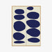 תמונה מזווית מספר 1 של המוצר CAYEEN | פרינט עיגולים כחולים במסגרת עץ מלא