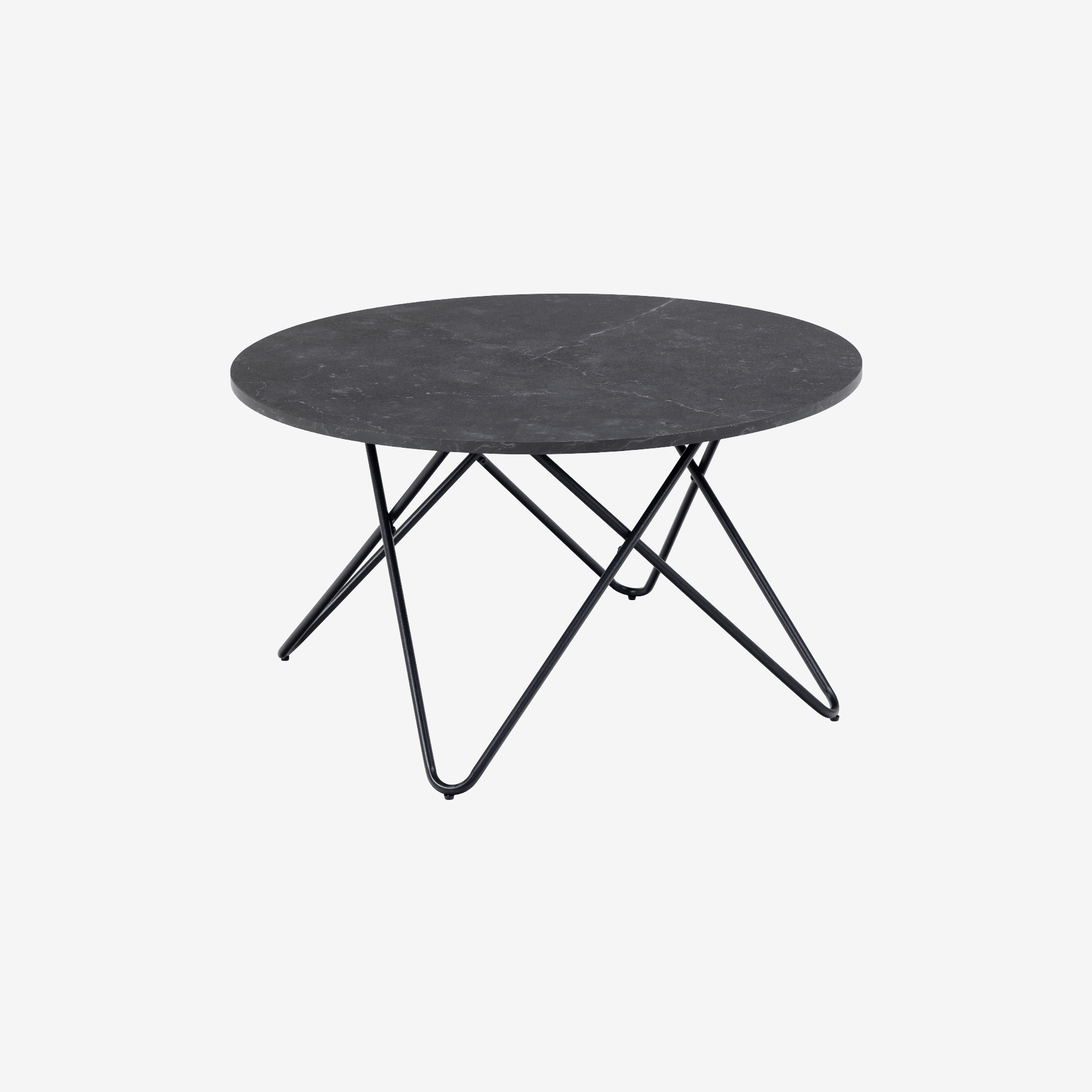 GLODA | שולחן סלון עגול ממלמין ומתכת, קוטר 80 ס"מ