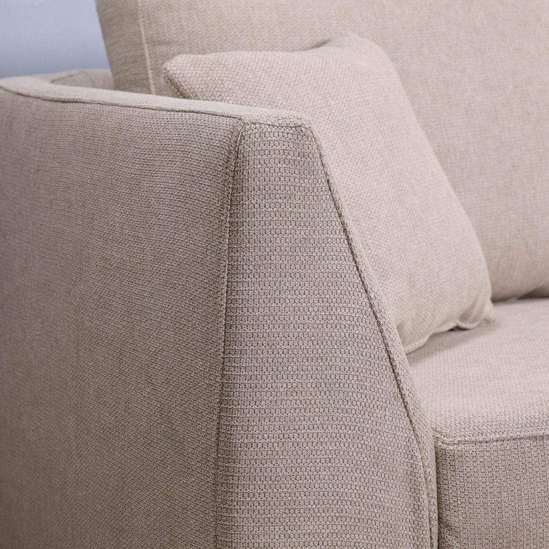 BIRK | ספה פינתית תלת מושבית מרופדת בבד אריג - KUALA