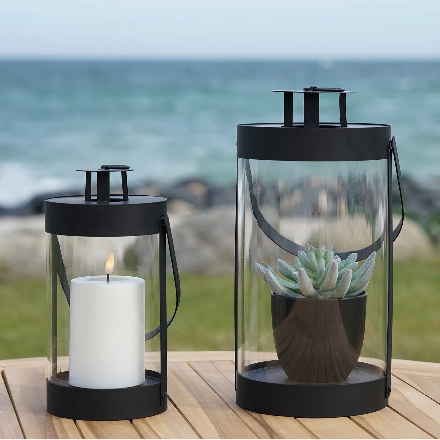 FIVO | סט עששיות עגולות מתכת וזכוכית בגוון שחור - KUALA