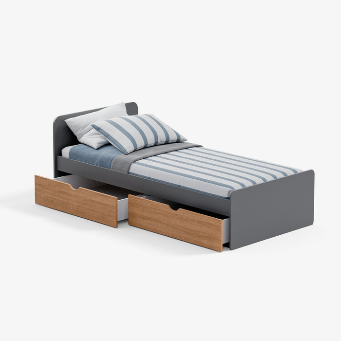 Melogrin | מיטת נוער מעץ עם מגירות אחסון