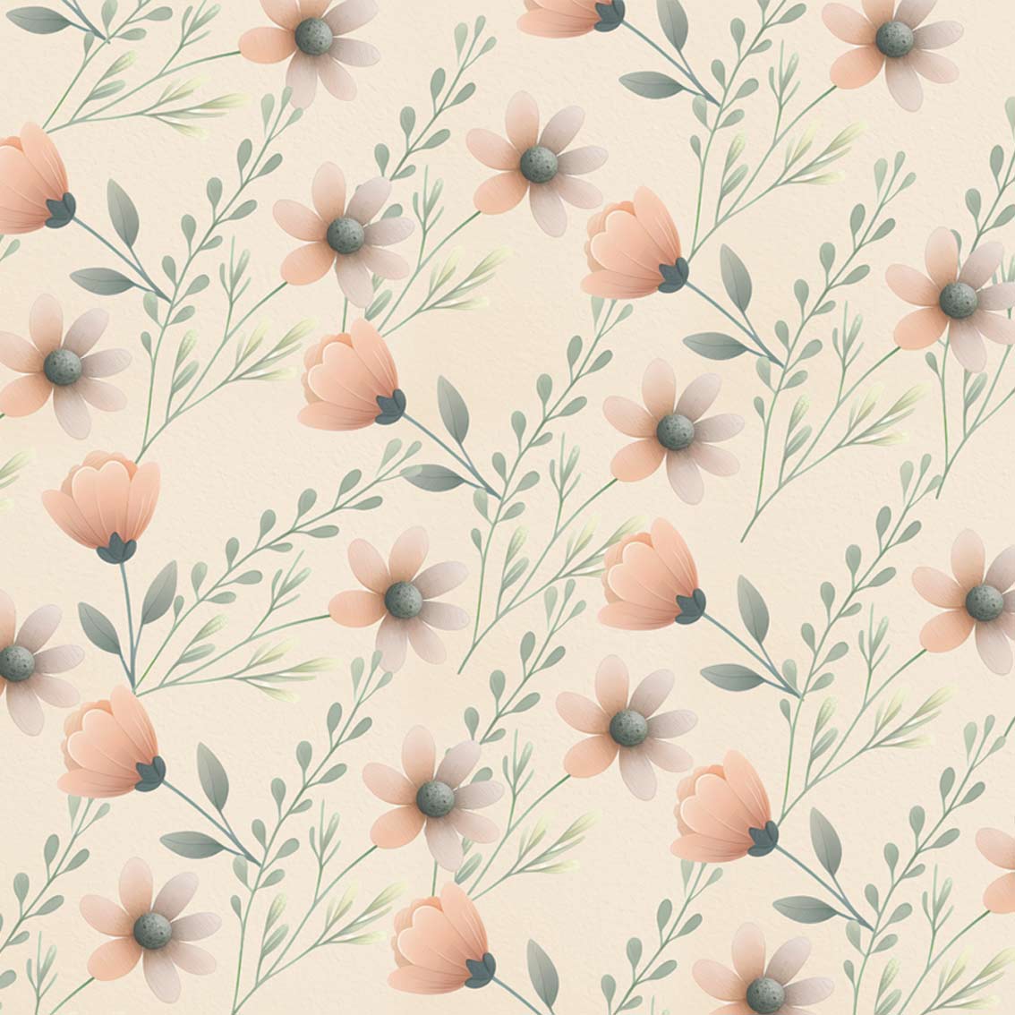 TIDIC | טפט פרחי אביב עדינים