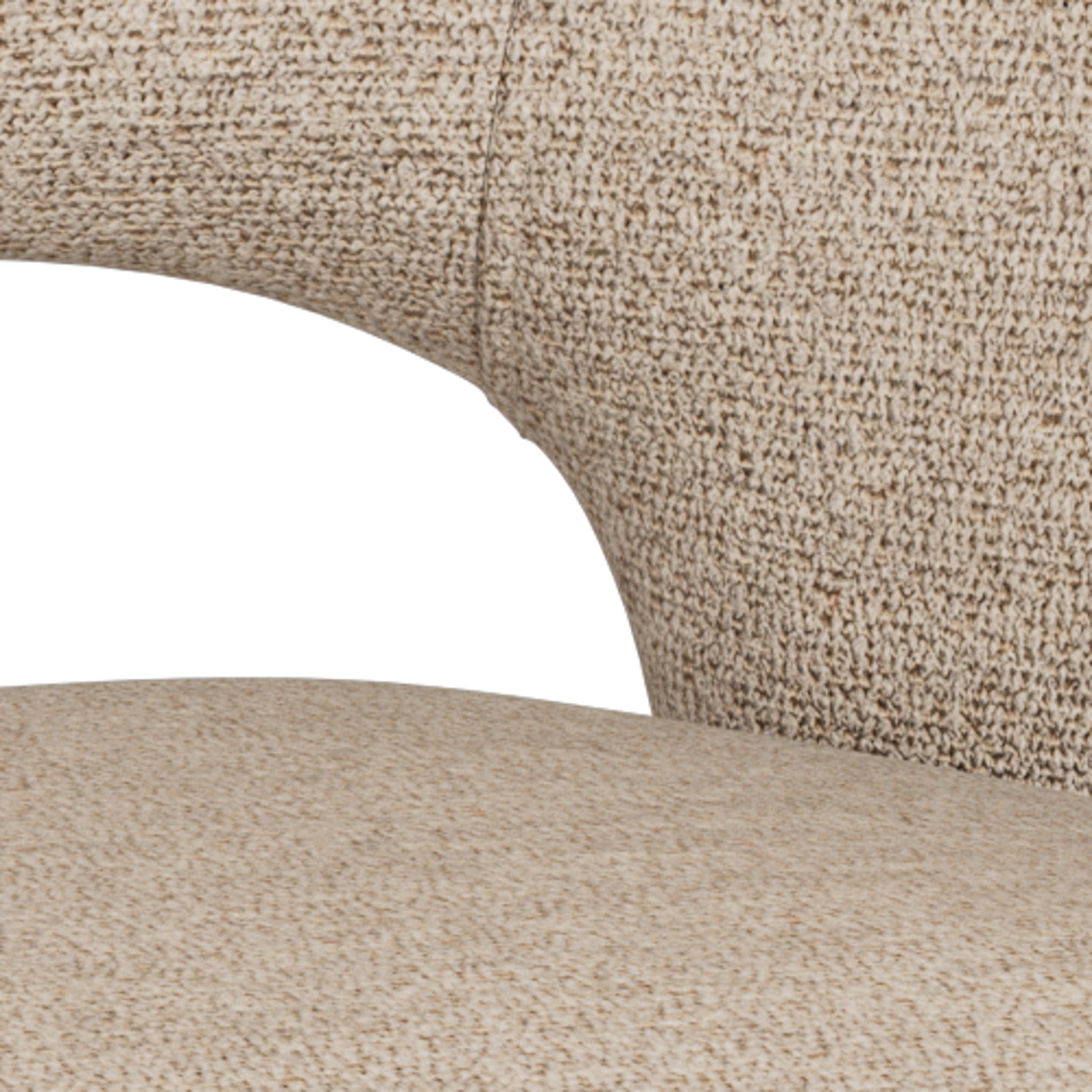 BRICKO | כיסא מרופד בבד בוקלה עם משענות יד - KUALA