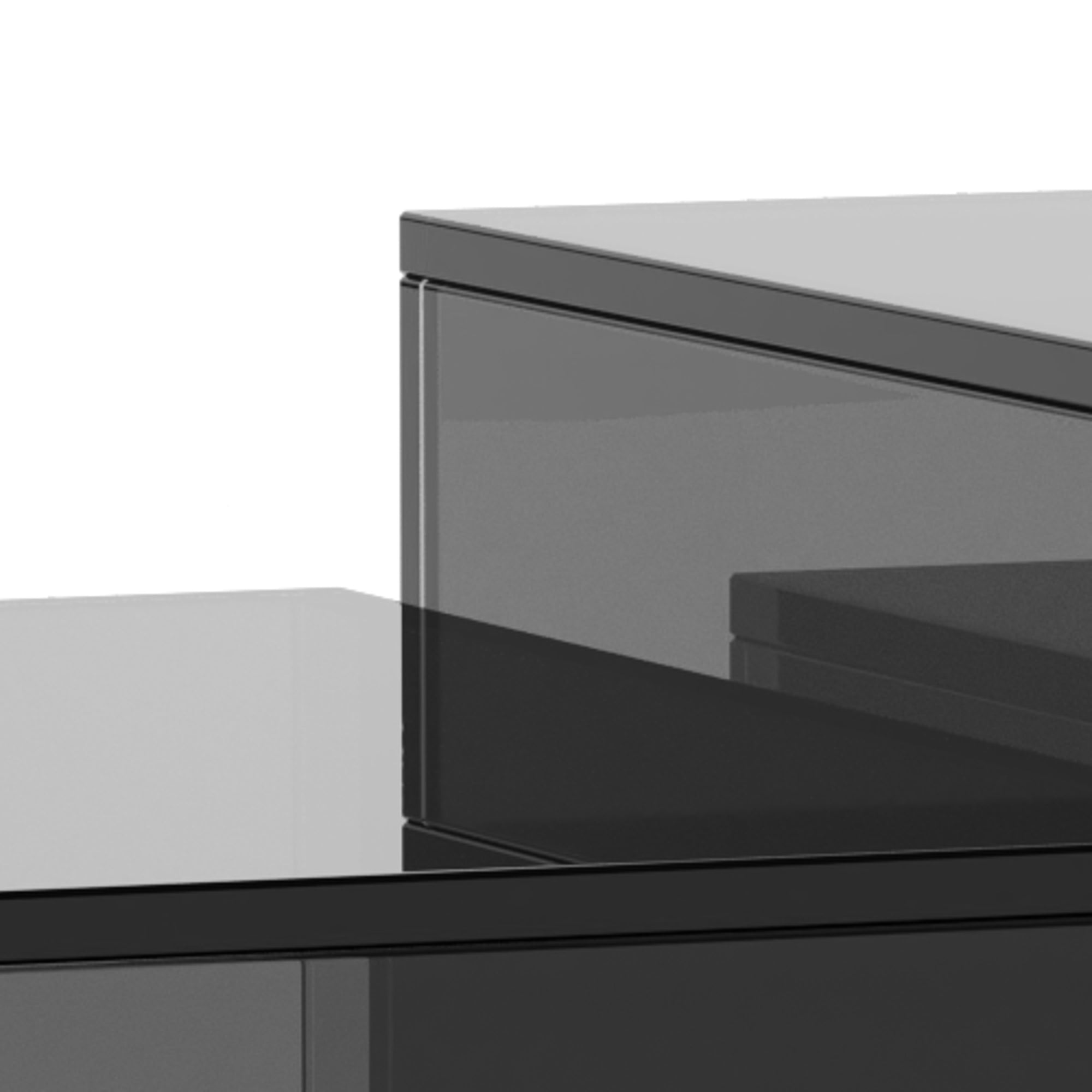 BENTO | זוג שולחנות סלון מרובעים מזכוכית מחוסמת