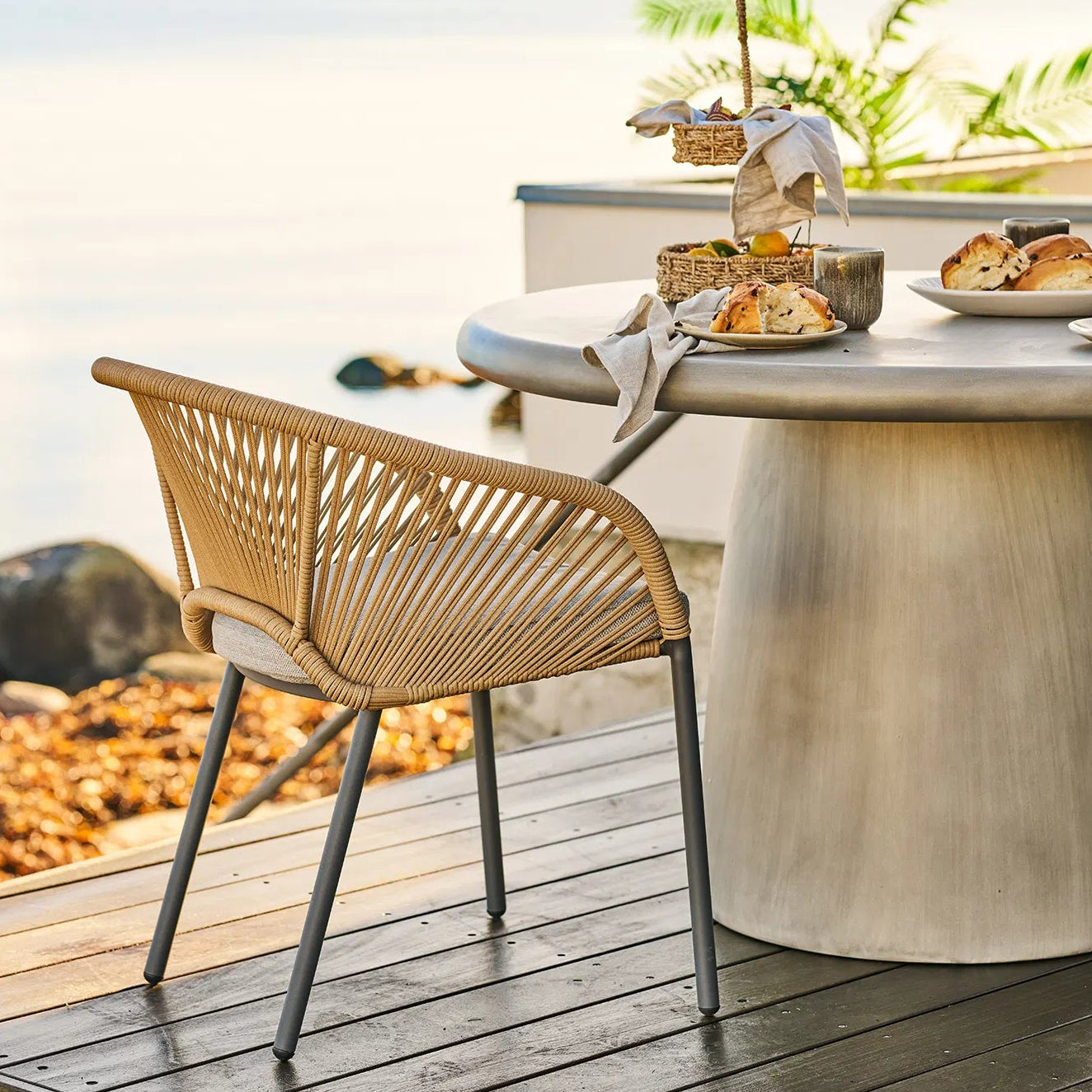 ARVE | כיסא אוכל מאלומיניום בשילוב חבלים - KUALA