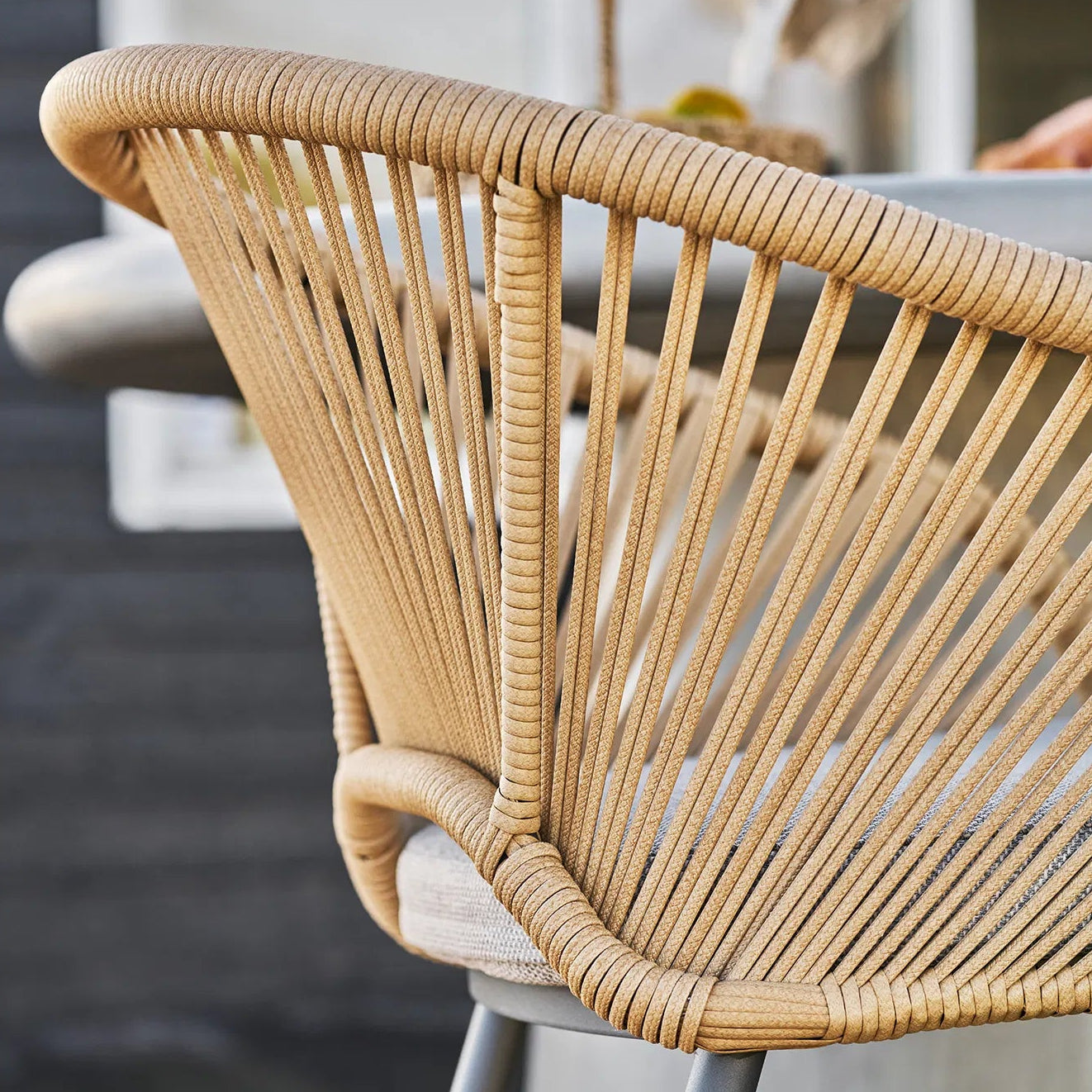 ARVE | כיסא אוכל מאלומיניום בשילוב חבלים - KUALA