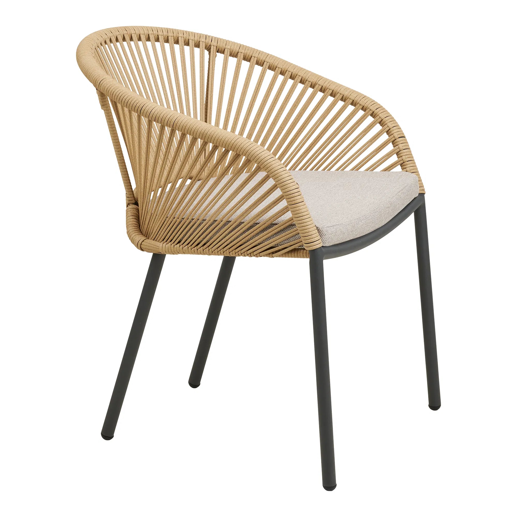 ARVE | כיסא אוכל מאלומיניום בשילוב חבלים - KUALA