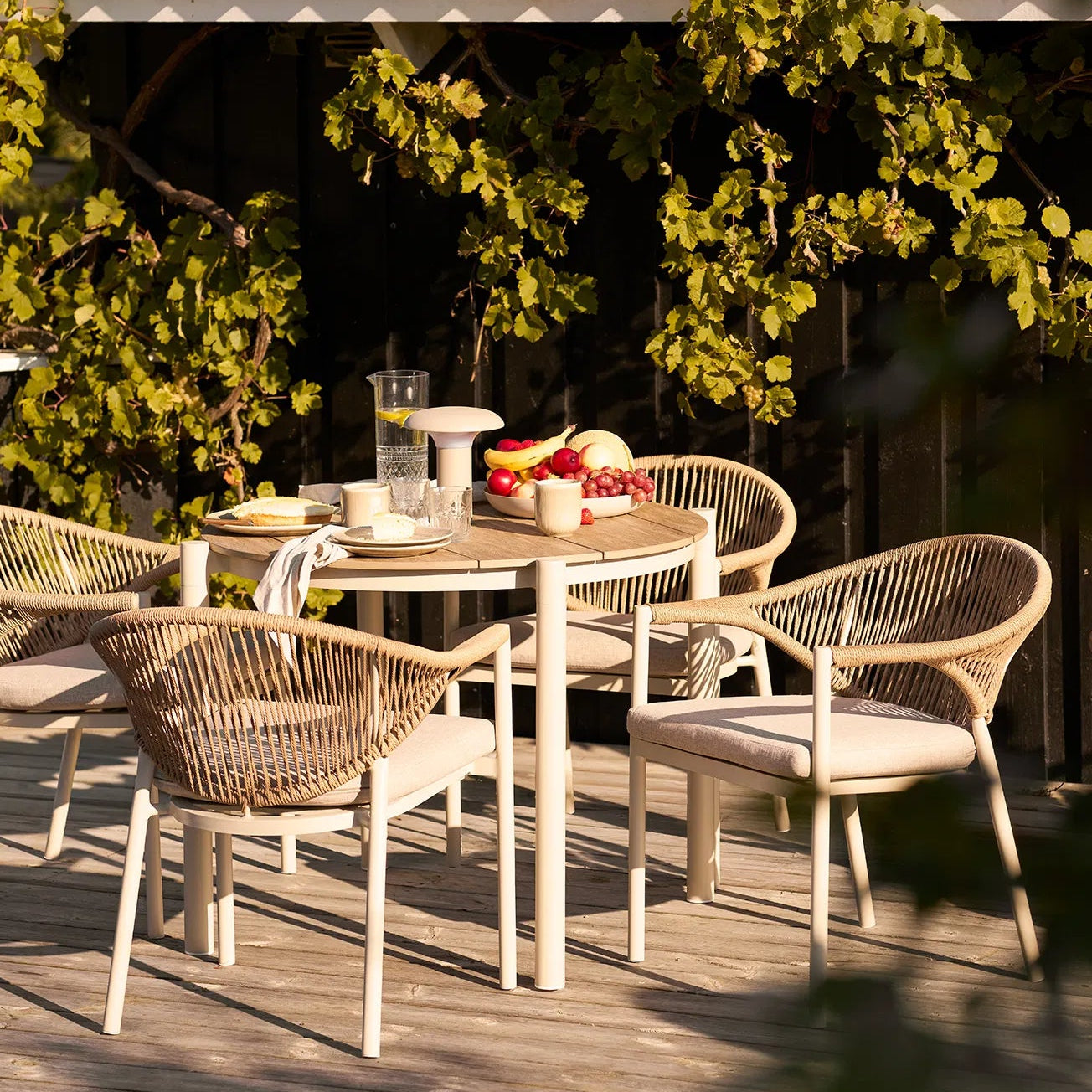 ARON | כיסא אוכל מאלומיניום בשילוב חבלים - KUALA