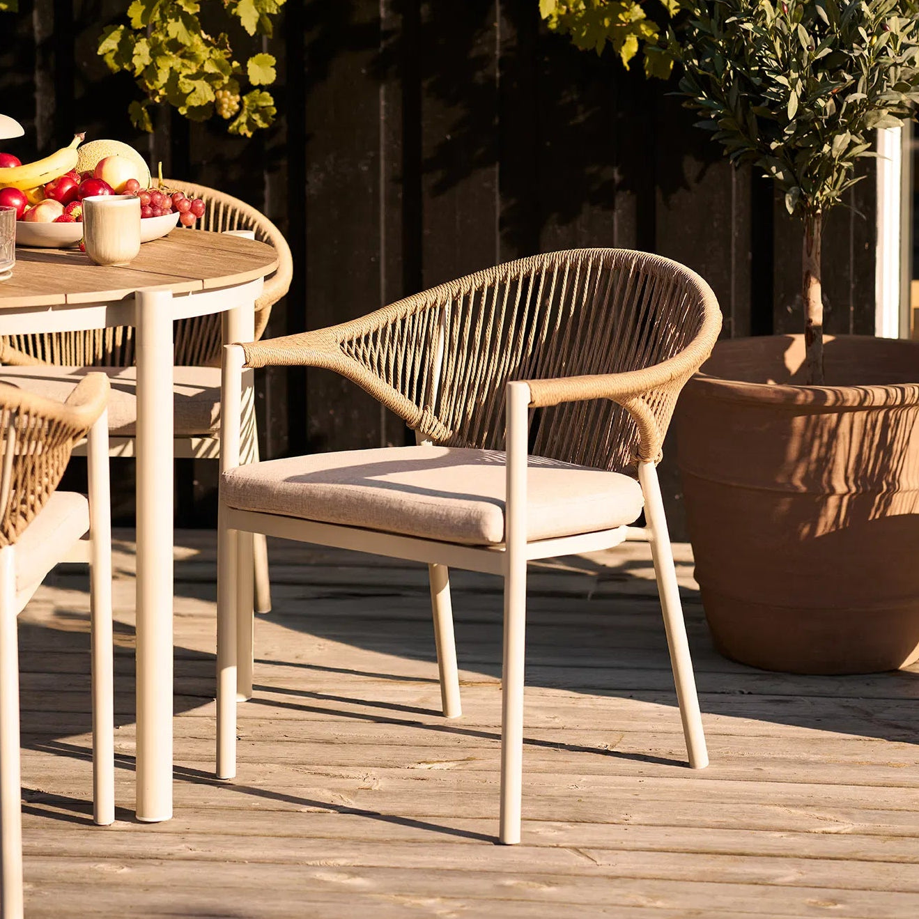 ARON | כיסא אוכל מאלומיניום בשילוב חבלים - KUALA