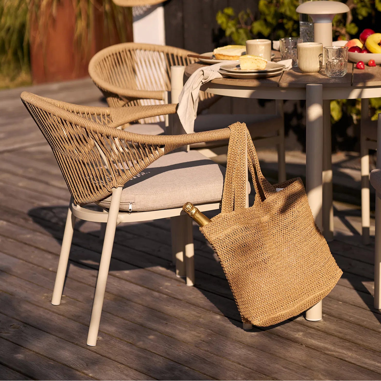 ARON | כיסא אוכל מאלומיניום בשילוב חבלים - KUALA