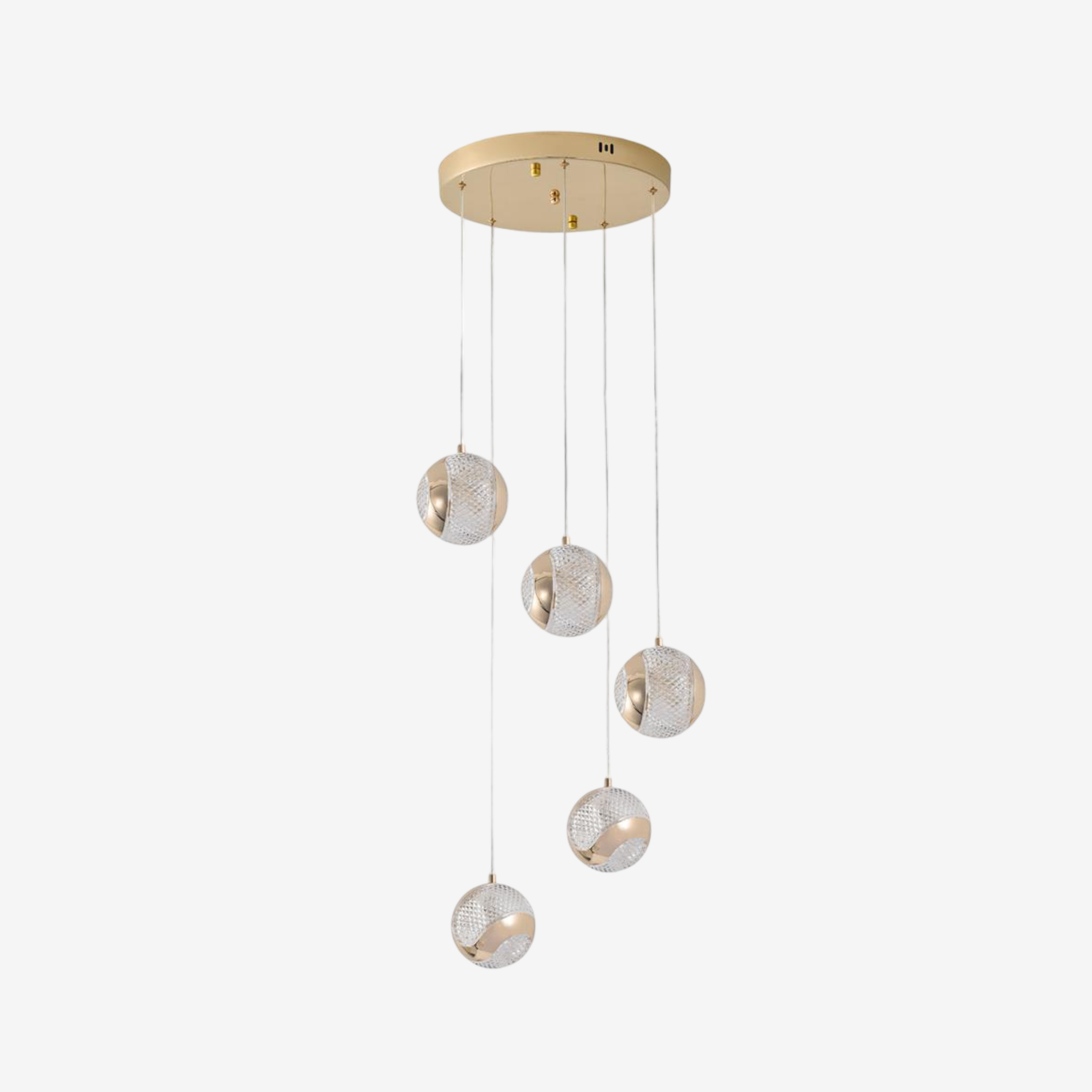WENO | מנורת תליה עם חמישה כדורי זכוכית - KUALA