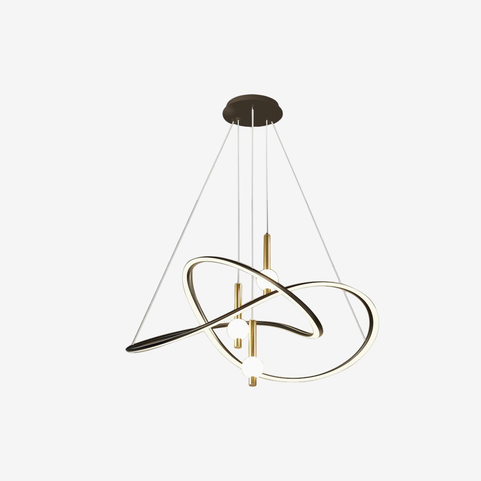 QIRA | מנורת תליה בעיצוב מודרני בגווני זהב ושחור - KUALA