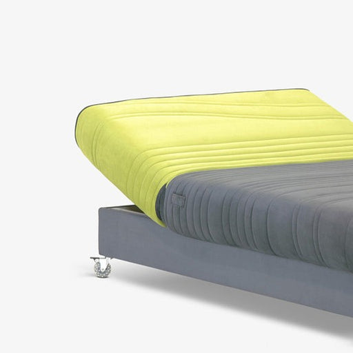 מעבר לעמוד מוצר KARN | מיטה וחצי מתכווננת חשמלית בגווני צהוב ואפור, עם רגלי גלגלים