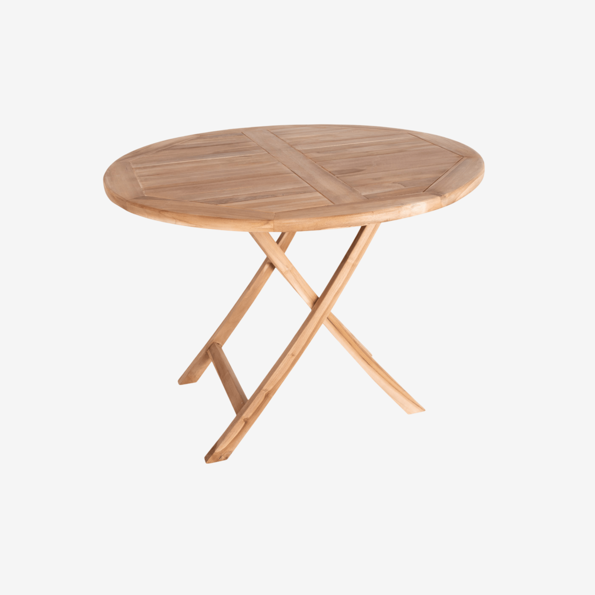 HALYA | שולחן אוכל עגול ומתקפל מעץ טיק