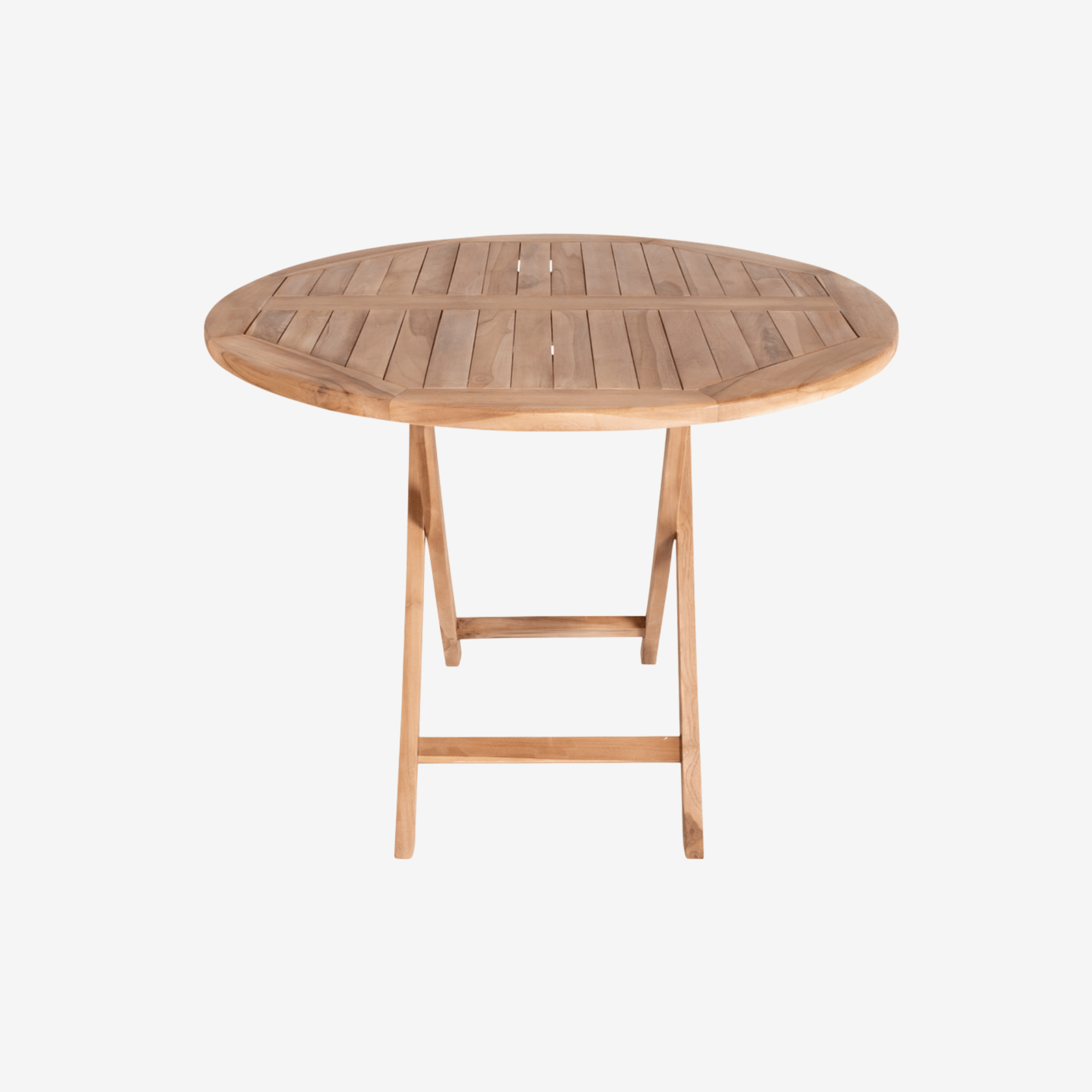 HALYA | שולחן אוכל עגול ומתקפל מעץ טיק