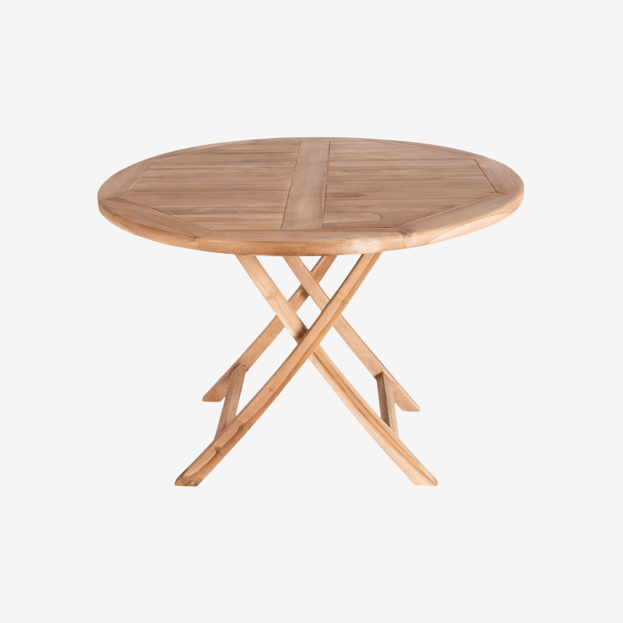 HALYA | שולחן אוכל עגול ומתקפל מעץ טיק