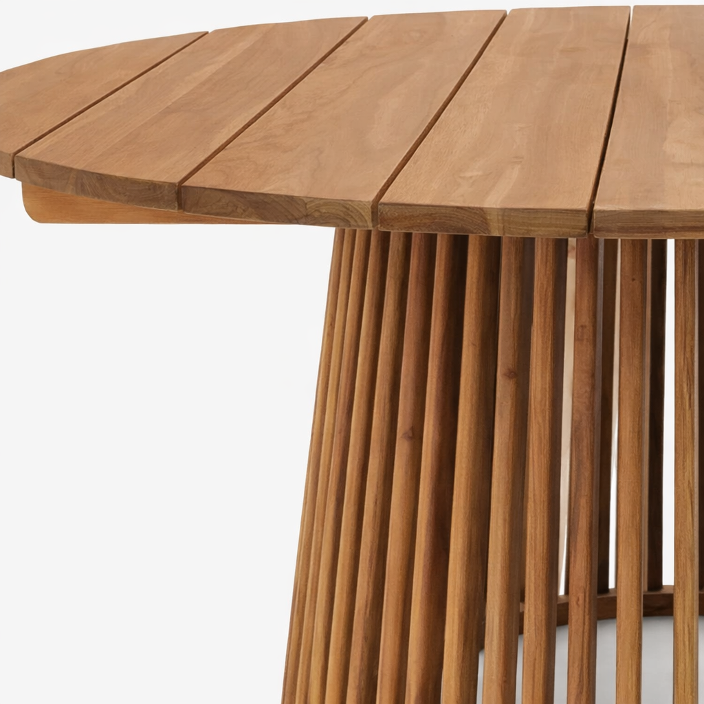 ONI | שולחן אוכל עגול לגינה מעץ טיק, קוטר 120 ס"מ - KUALA