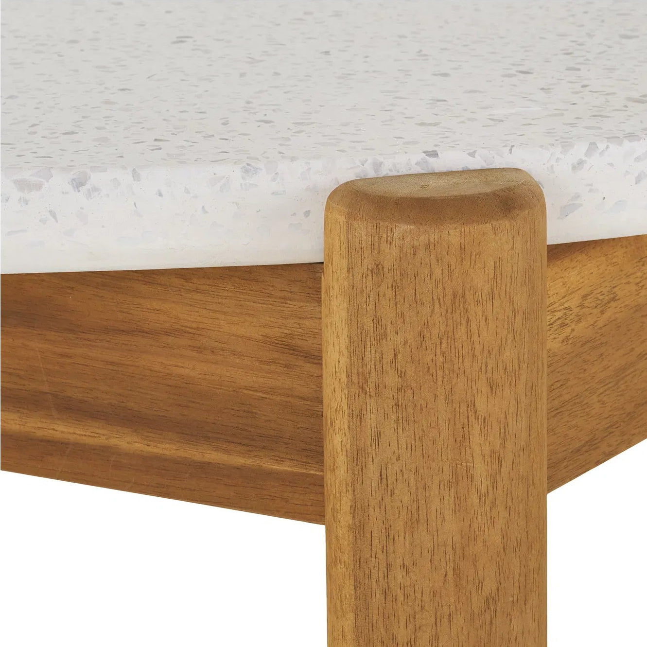 TERA | שולחן אוכל לגינה מעץ שיטה מלא ואבן טרצו , קוטר 120 ס"מ - KUALA