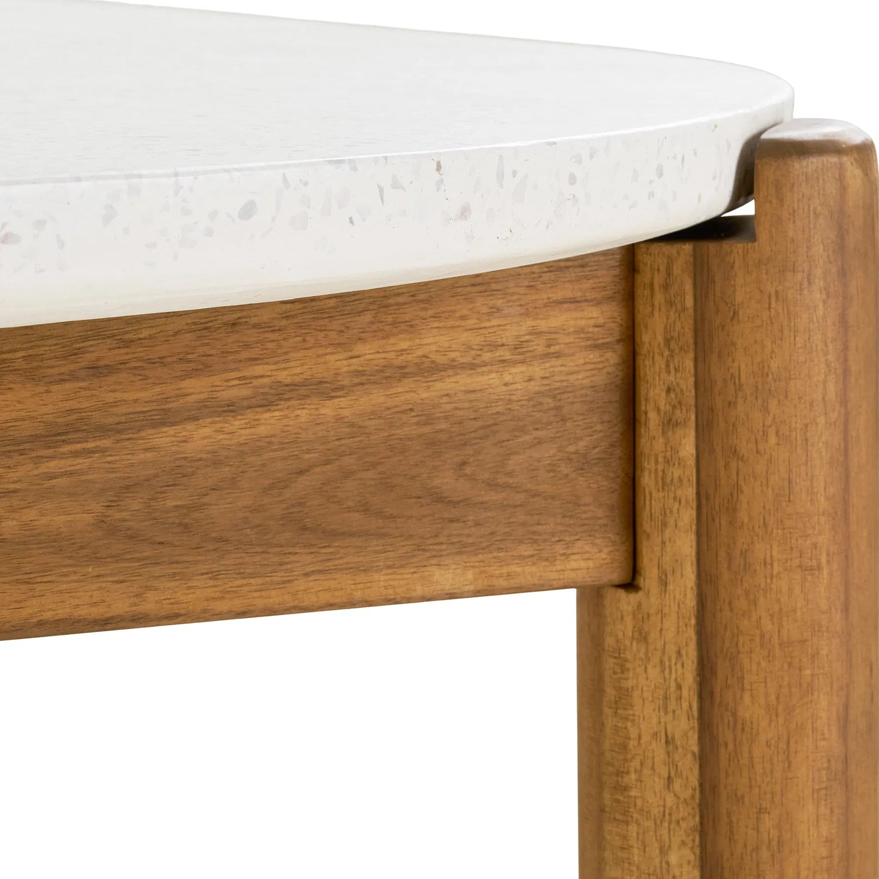 SKOR | שולחן אוכל לגינה מעץ שיטה ואבן טרצו - KUALA