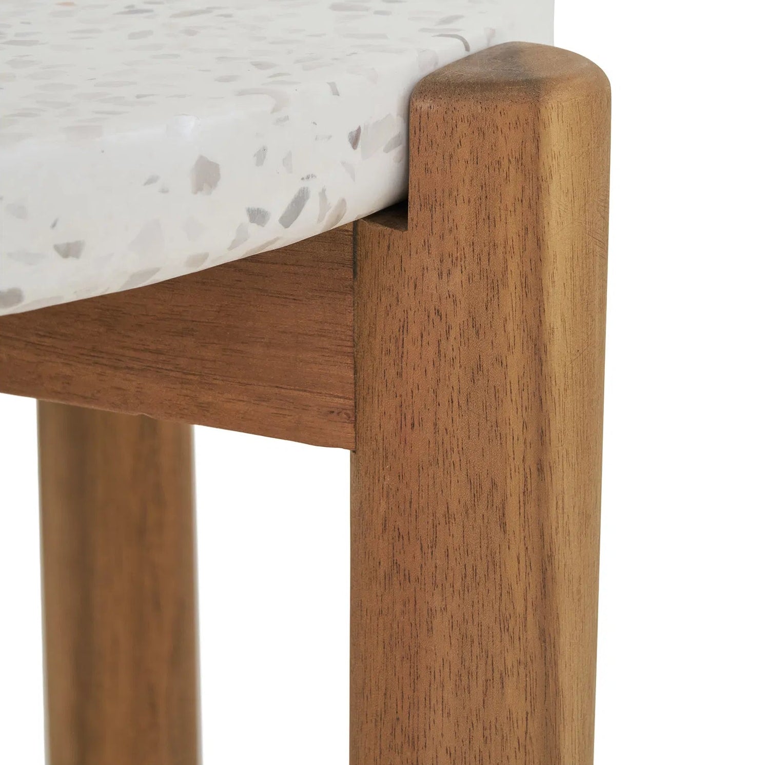 OLO | שולחן צד מעץ שיטה ואבן טרצו, קוטר 37 ס"מ - KUALA