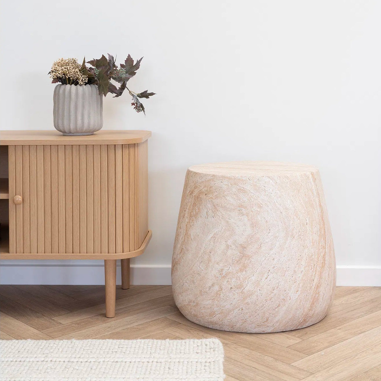 RYN | שולחן צד עגול לגינה מפייברקלי, קוטר 47.5 ס"מ - KUALA