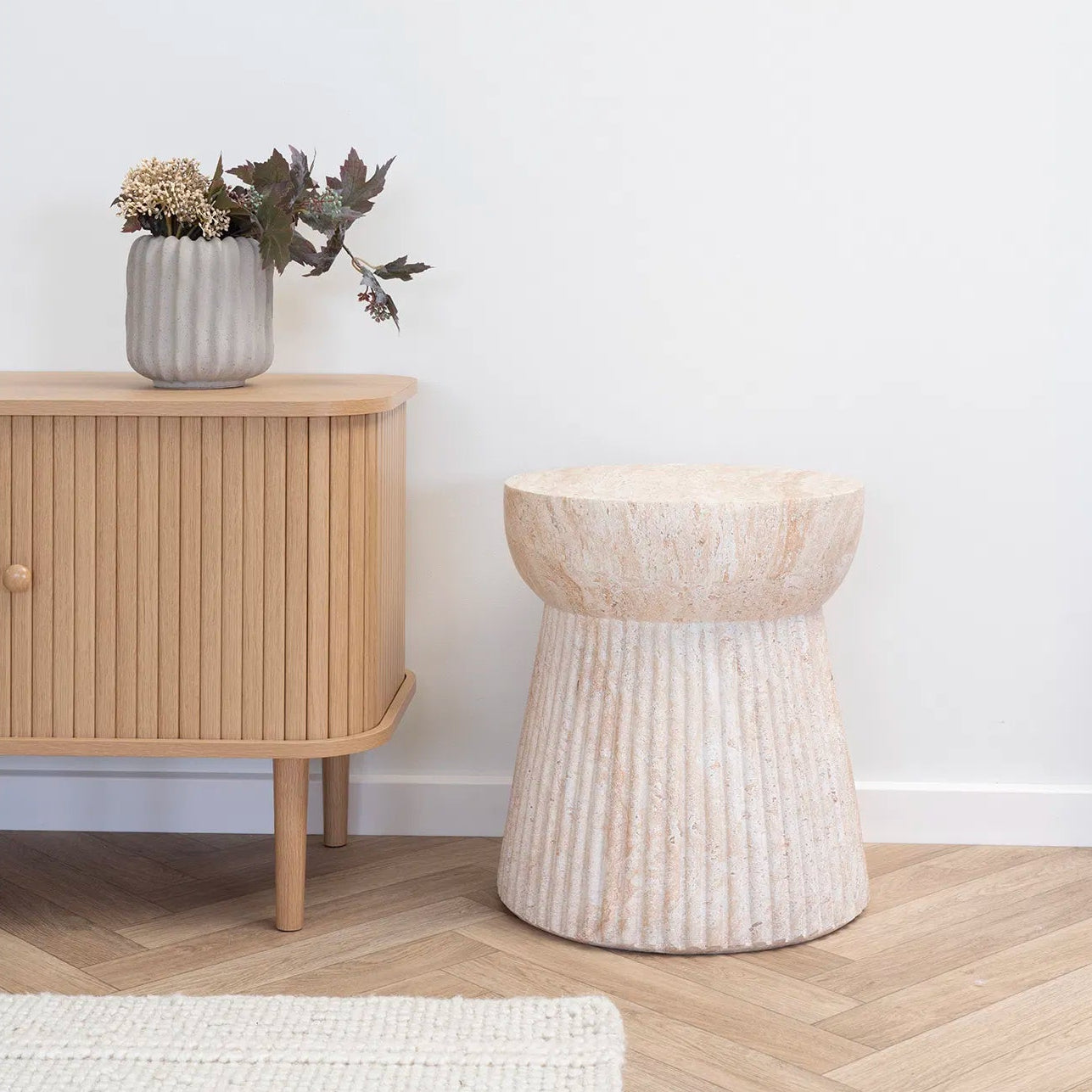 RIKA | שולחן צד עגול לגינה מפייברקלי, קוטר 37 ס"מ - KUALA