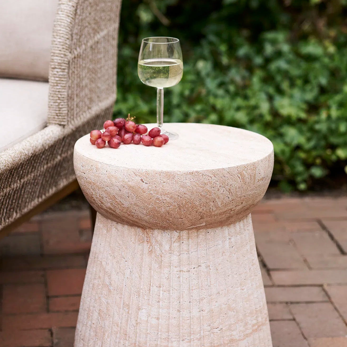 RIKA | שולחן צד עגול לגינה מפייברקלי, קוטר 37 ס"מ - KUALA