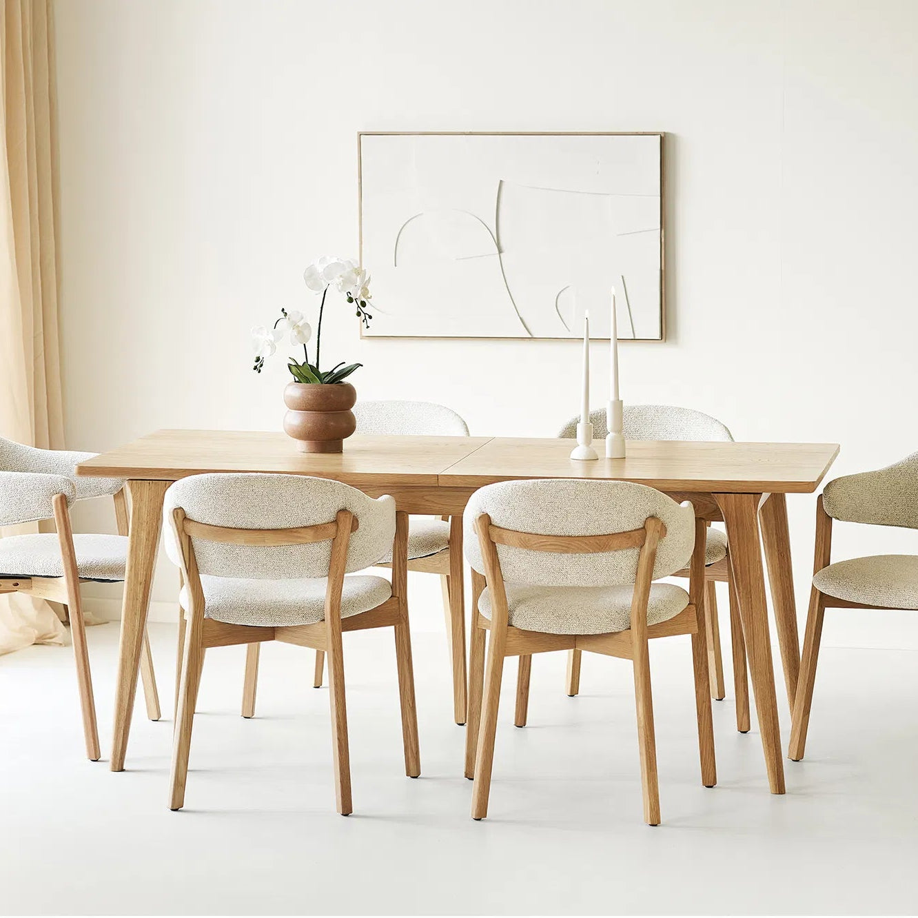 WITA | שולחן אוכל מעץ 9080 ס"מ, עד 8 סועדים עם 6 כסאות - KUALA