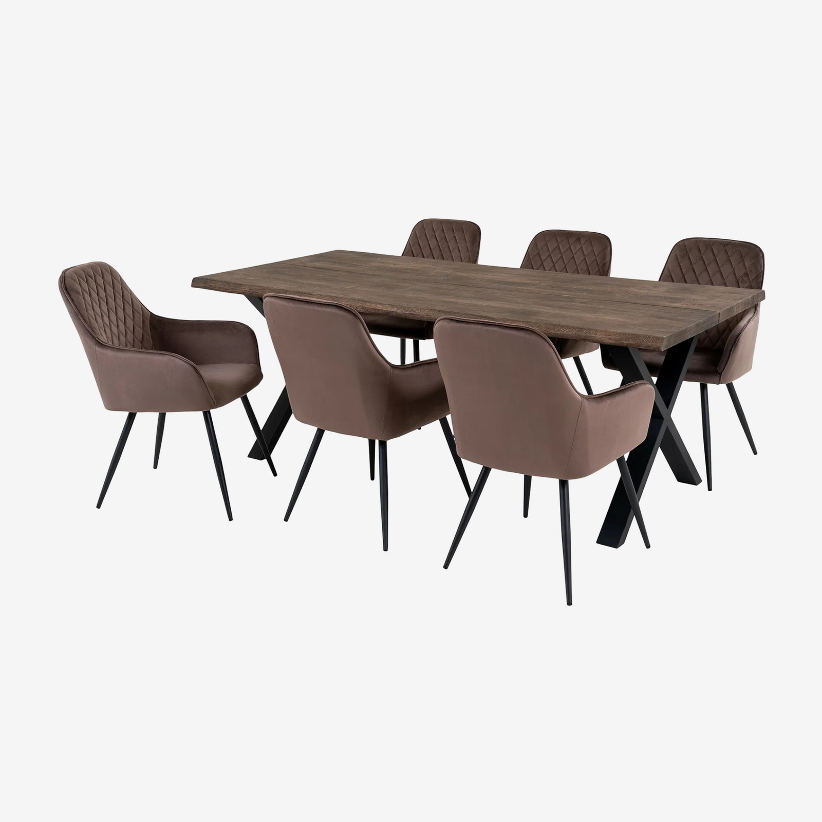 SIKURA | שולחן אוכל  מלבני 200/95 ס"מ, עד 8 סועדים עם 6 כסאות