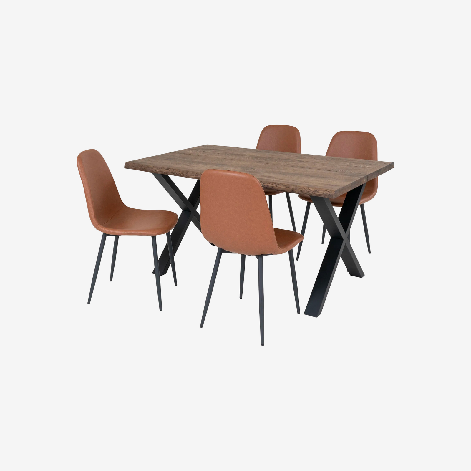 ZEZUSA | שולחן אוכל מלבני 140/95 ס"מ, עד 4 סועדים עם 4 כסאות