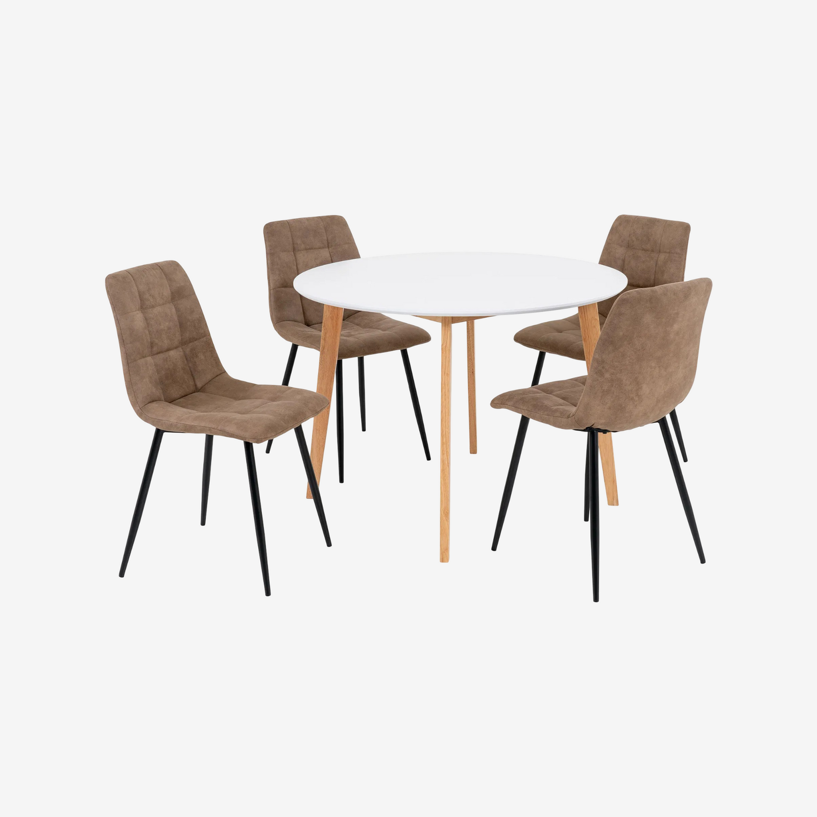 SESI | שולחן אוכל עגול קוטר 105 ס"מ, עד 4 סועדים עם 4 כסאות