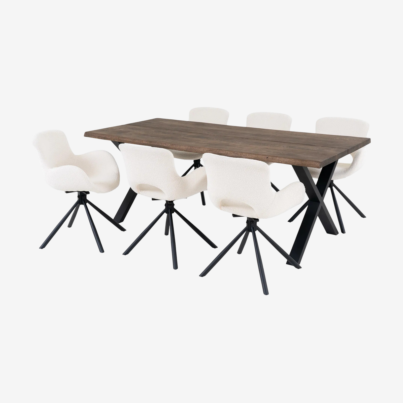 KETUL |  שולחן אוכל מלבני 200/95 ס"מ, עד 8 סועדים עם 6 כסאות