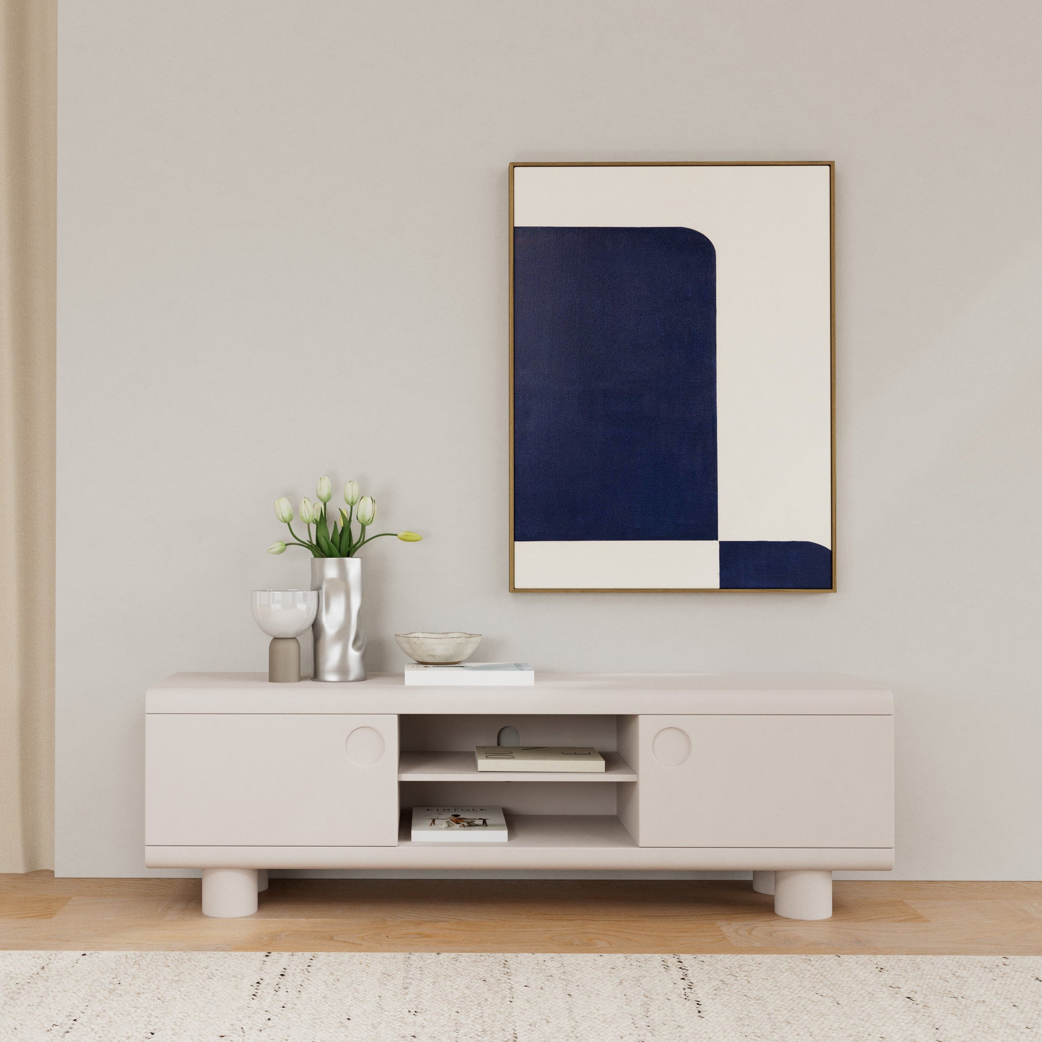 BENTOR | מזנון מעץ עם 2 מדפים פתוחים ו-2 דלתות - KUALA